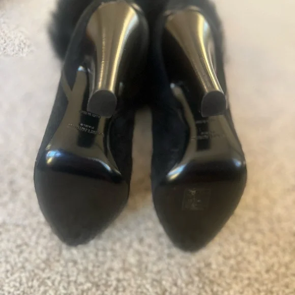 Saint Laurent Real Fur Jokull heeled boots size 37 NWOT